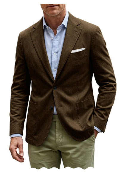 Men's Cotton Blazer Notch Lapel 2 Button Slim Fit Suit Jacket Lightweight Breathable Business Casual Daily Sport Coat for Spring
