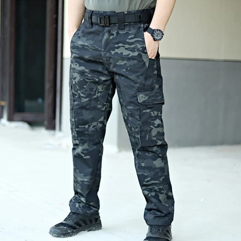 Outdoor Tactical Pants Men Casual Cargo Trousers Multi-pocket Waterproof Pant Autumn Spring Outdoor Workwear Hiking Trousers