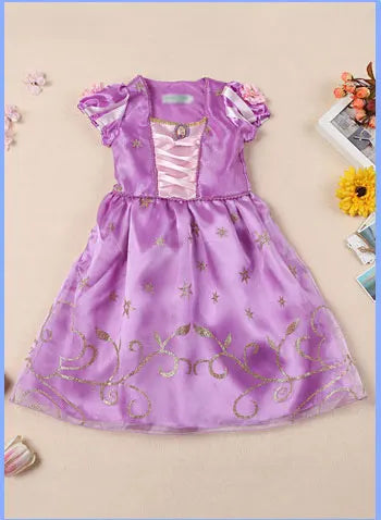 2026 Princess Party Costume Play Fancy Dress Girl Animation Movie Tangled Fairy Tale Halloween Apparel Purim Festival Frocks