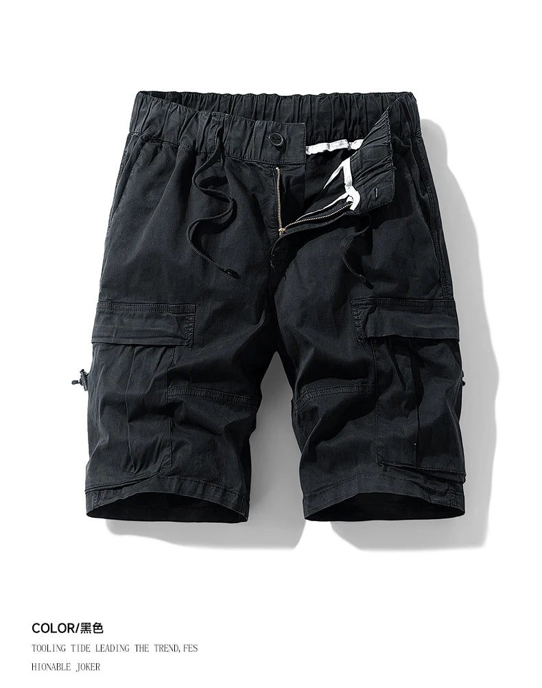 Men Multi Pocket Loose Cargo Pants Men Thin Breathable Casual Outdoor Male Shorts Men Summer Shorts New Trendy Sports Shorts