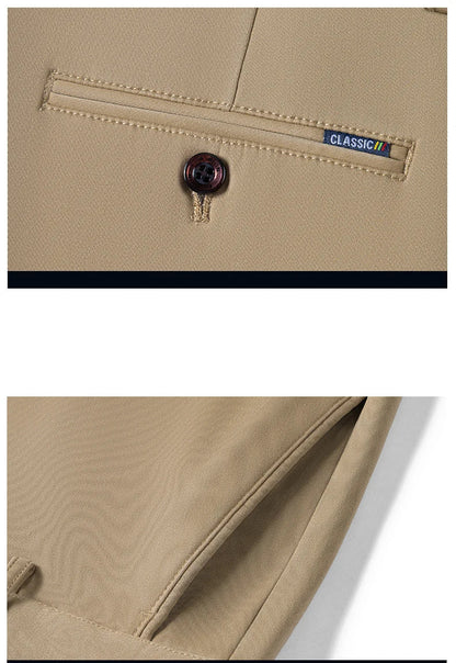 97% Cotton Straight Velvet Casual Pants Men Stretch Loose Classic Business Warm Trousers High Quality Winter Thick Fleece Pants