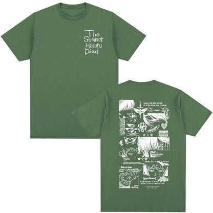 Anime The Summer Hikaru Died Hikaru Yoshiki Manga Short Sleeve T-shirts Men Women Fashion Cotton Casual Oversized T Shirt Couple