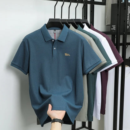 100% pure cotton luxury brand short sleeve men's polo shirt summer fashion letter embroidery design golf top breathable T-shirt