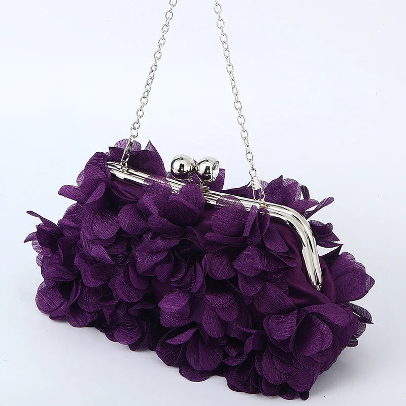 Flower Dinner Purse Designer Floral Chain Crossbody Bride Handbag Clutches Woman Petal Evening Party Clutch Wedding Dress Bag