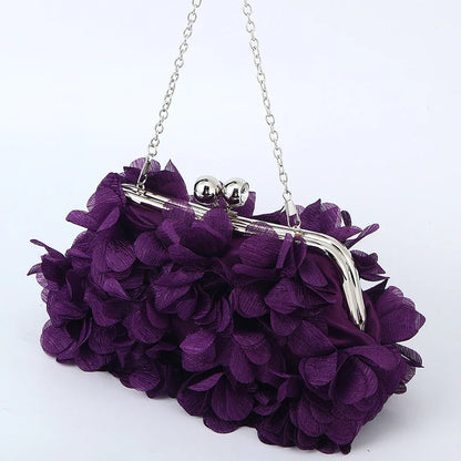 Flower Dinner Purse Designer Floral Chain Crossbody Bride Handbag Clutches Woman Petal Evening Party Clutch Wedding Dress Bag