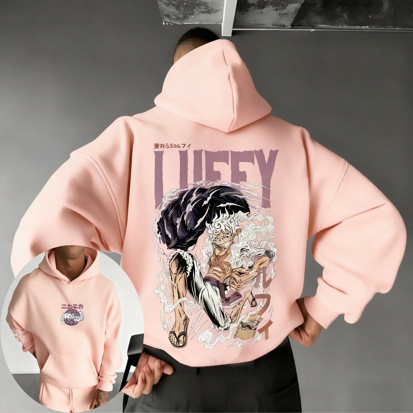 One Piece Men's Hoodie Sweatshirt Monkey D. Luffy Japan Anime Spring Autumn and Winter Boys Long-sleeved Parent-child Outfit