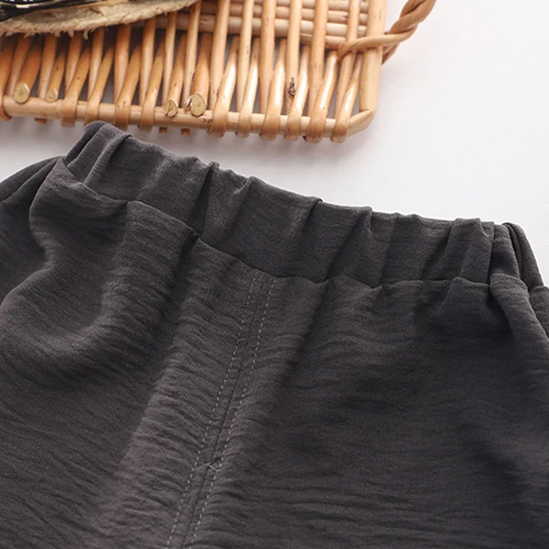 Summer 0-5 years Baby Boys Clothes Sets fashion Chinese style Sleeveless shirt and shorts baby infant set Unisex Costumes cotton