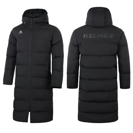 Men Winter Jacket Long Sports Training Hooded Coat Outrwear Warm Silk Cotton Windproof Cotton Clothing пуховик женский