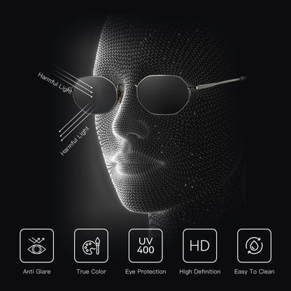 Retro Small Polygon Polarized Sunglasses Women Metal UV400 Sun Glasses Men Anti-Glare UV400 Goggles Driving Eyewear