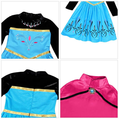 Children Costume Girl Dress Halloween Princess Cosplay Party Rapunzal Anna Elsa Birthday Clothes