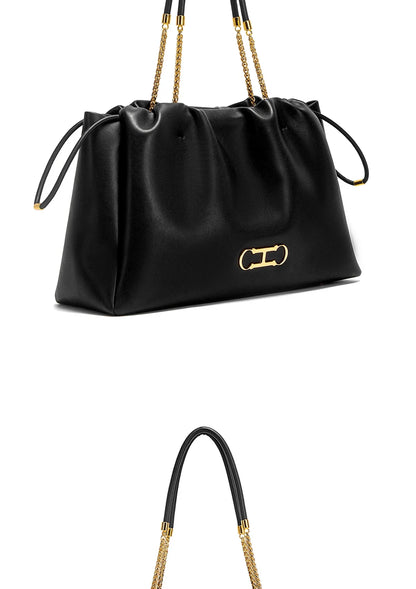 Fashion Classic Luxury Design Women's New Shoulder Bag Commuter Large Capacity Drawstring Design Bag