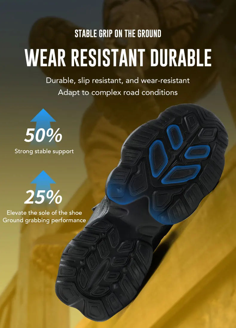 Rotating Button Safety Boots Shoes Man Steel Toe Safety Work Shoes Lightweight Non Slip Work Boots Men Sneaker