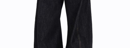 American Retro Deconstructed Bla Knife  Jeans Women's Loose Silhouette Wide Leg Floor Length Trousers Casual High Waist...