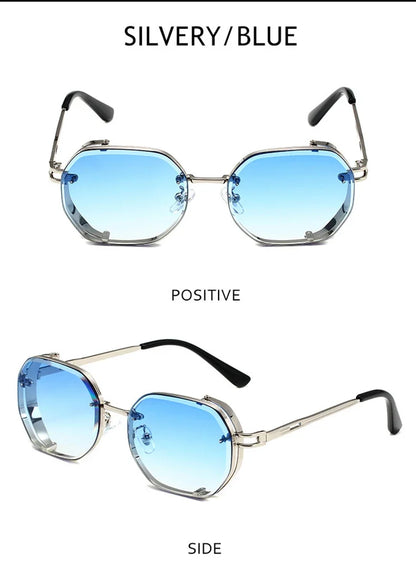 Square Punk Sunglasses For Men 2023 Luxury Steampunk Vintage Fashion Glasses Retro Shades Lunette De Soleil Homme Gafas De Sol