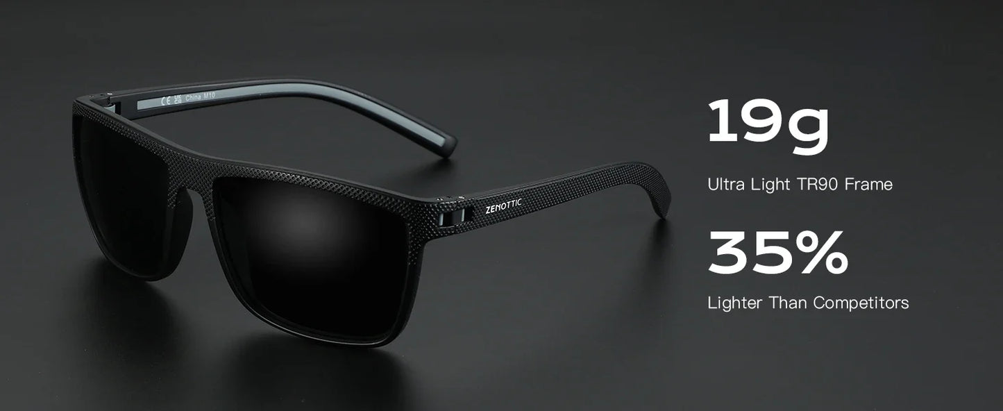 Retro Polarized Sunglasses for Men Lightweight TR90 Frame UV400 Protection Square Sun Glasses Night Vision Goggles
