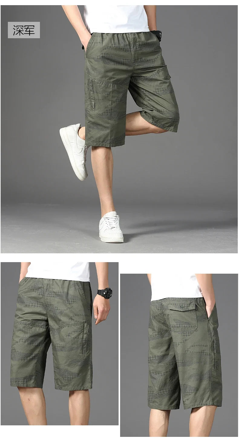 High Quality Men's Camouflage Shorts Print Casual Short Pants 6XL Plus Size Below Knee Shorts Homme Sprots Pants