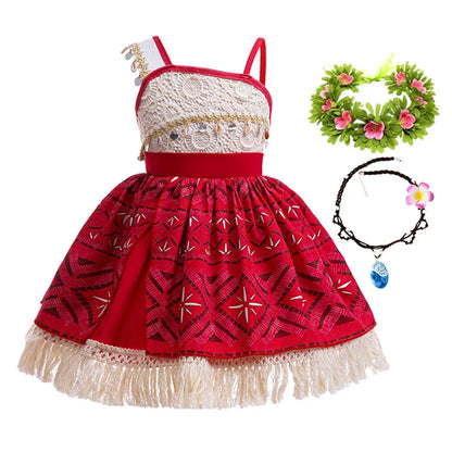New Movie Moana 2 Girl Dress 2026 Halloween Party Ocean Adventure Costume Princess Clothes Children Vaiana Outfit Dress