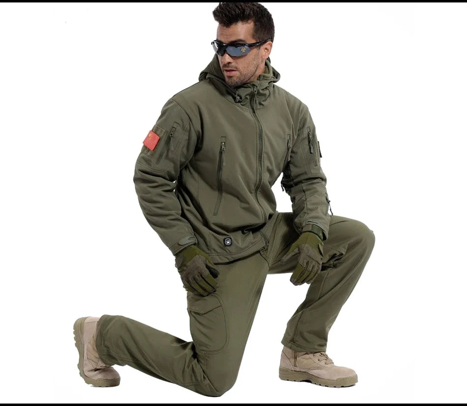 Tactical Pants Soft Shell Fleece Cargo Pants Men Hunting Pants Camouflage  Pant Casual Trousers Unisex Waterproof