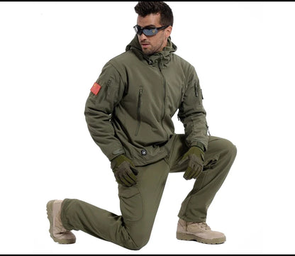 Tactical Pants Soft Shell Fleece Cargo Pants Men Hunting Pants Camouflage  Pant Casual Trousers Unisex Waterproof