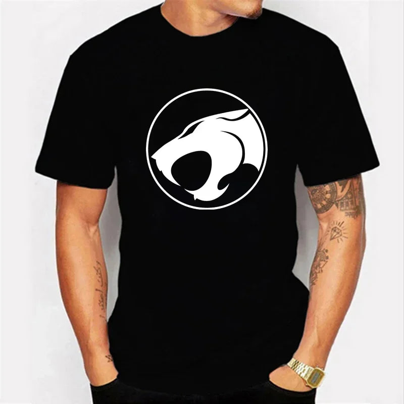Luminous T-shirt Mens Fashion Casual Short Sleeve Round Neck Tops Mens Clothing Hipster Glowing ThunderCat T-shirt