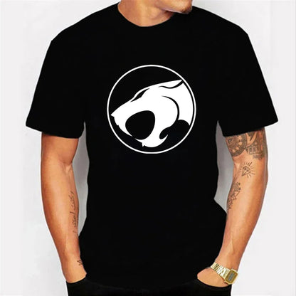 Luminous T-shirt Mens Fashion Casual Short Sleeve Round Neck Tops Mens Clothing Hipster Glowing ThunderCat T-shirt