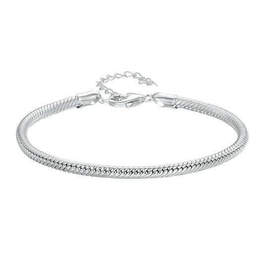Bracelet de base en argent sterling 925, chaîne serpent à pince de homard, fermoir amour infini, perles de bijoux DIY pour femmes, cadeau