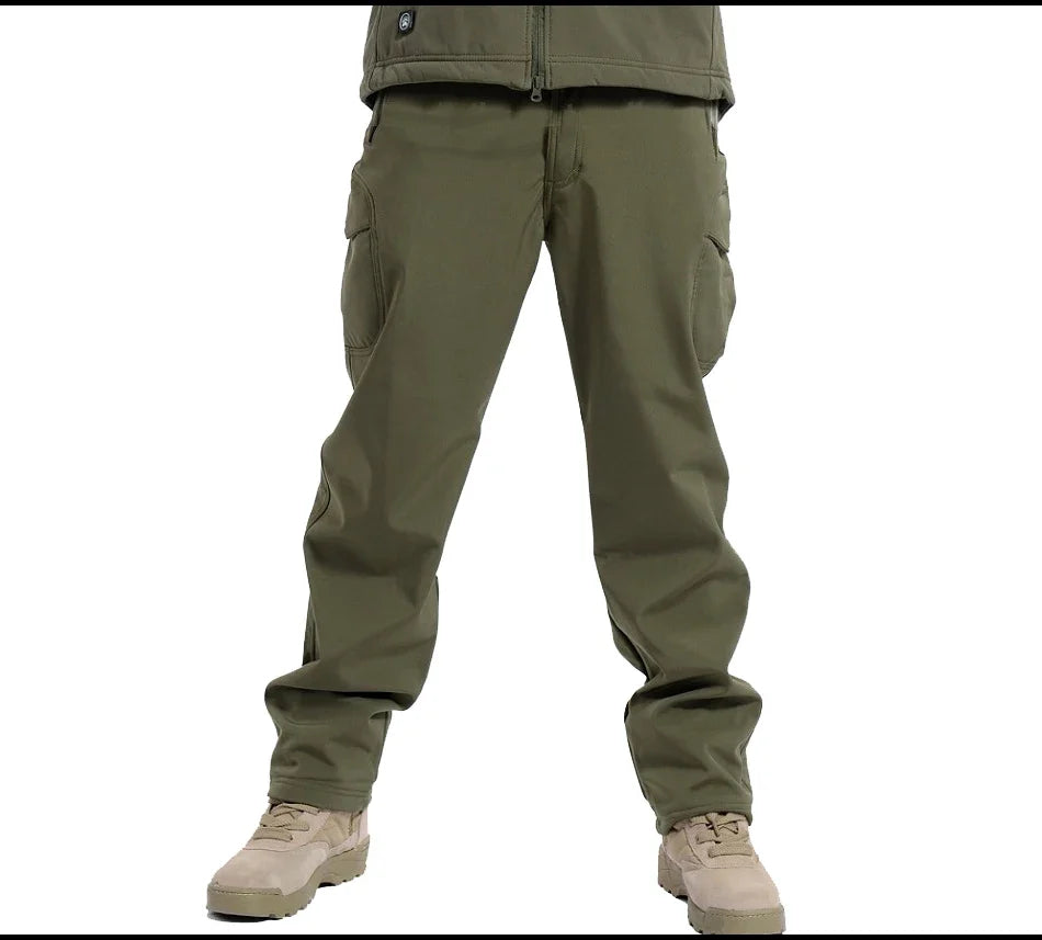 Tactical Pants Soft Shell Fleece Cargo Pants Men Hunting Pants Camouflage  Pant Casual Trousers Unisex Waterproof