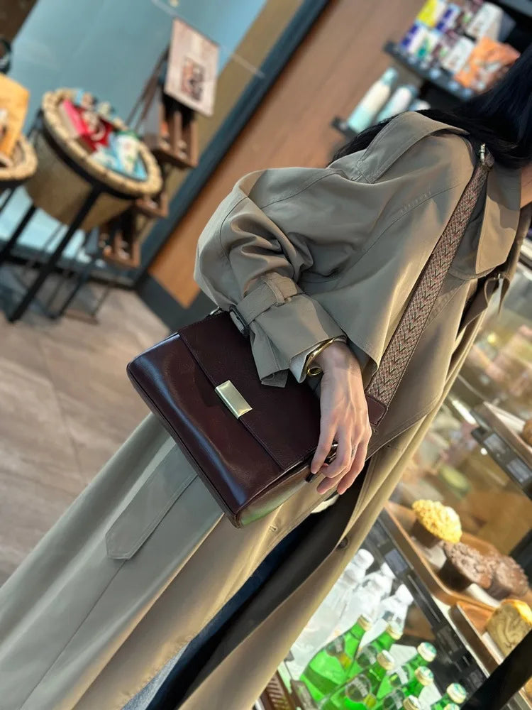 luxury handbags female crossbody bags Vintage Genuine leather women shoulder bag Small square bag soft leather cowhide fashion