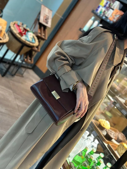 luxury handbags female crossbody bags Vintage Genuine leather women shoulder bag Small square bag soft leather cowhide fashion