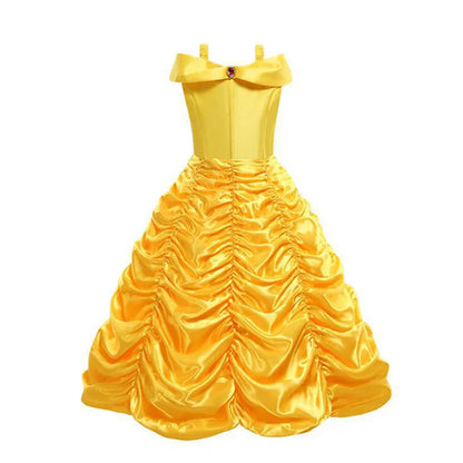 Kids Belle Costume Girls Halloween Princess Cosplay Party Dress Children Birthday Clothes Carnival Luxury Ball Gown