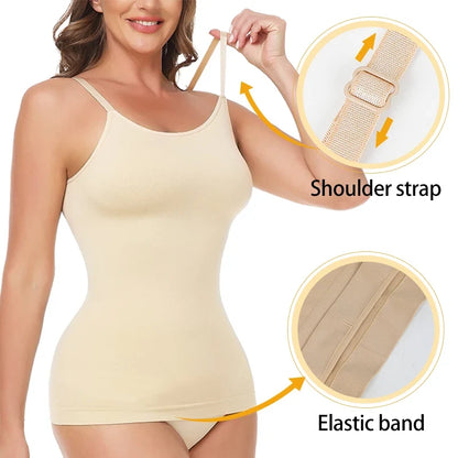 Seam-free Camisole Vest Shapewear Bodysuit for Women Tummy Control Butt Lifting Body Shaper Smooth Invisible Slimming Underwear
