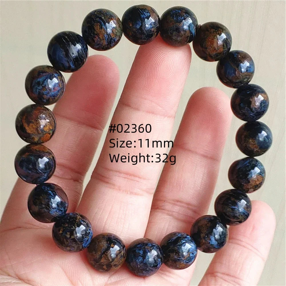 Natural Blue Pietersite Bracelet Women Men Beads Round Beads Chatoyant Cat Eye Fire Pietersite Namibia AAAAAA