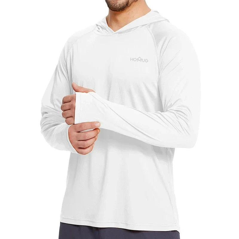 Sun Protection T-Shirt Hoodie Men's UPF50+ Sun Protection Long Sleeve T-Shirt Quick Dry Breathable Hiking Sunscreen Fishing Wear
