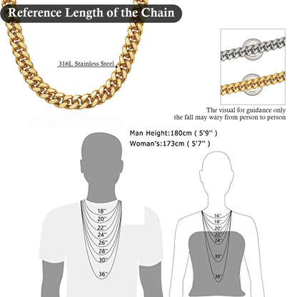 Hip Hop Bling Gold Cuban Link Chain Necklace For Men, Rapper Style Tank Chain Jewelry, Trendy Whip Chain Necklace