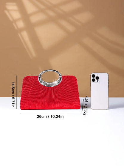 Women's Sparkling Glitter Crystal Evening Bag, Handbag And Crossbody Bag With Simple And Elegant Design, Suitable For Wedding