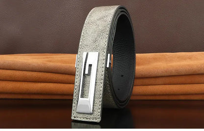 G letter belts men slide buckle designer luxury famous brand cowhide High Quality young boys fancy jeans Waistband green