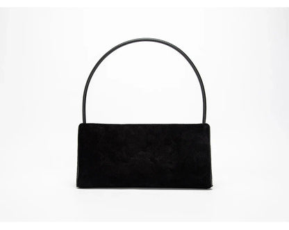 Solid Simple Classic Style Velvet Underarm Bag Elegant Fashion Design Seasonal New French Vintage Shoulder Bag
