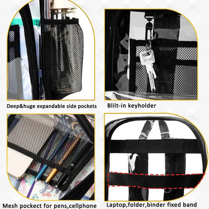 Backpack Waterproof Transparent School Bag Girl Large Capacity Backpack Solid Clear Backpack Men Fashion Transparent Plastic Bag