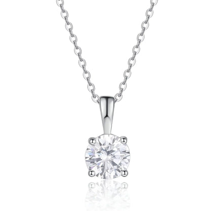 1ct Moissanite Pandent Necklace s925 Sterling Silver Plated 18k Box Chain Dainty Necklaces for Women Fine Jewelry Gift
