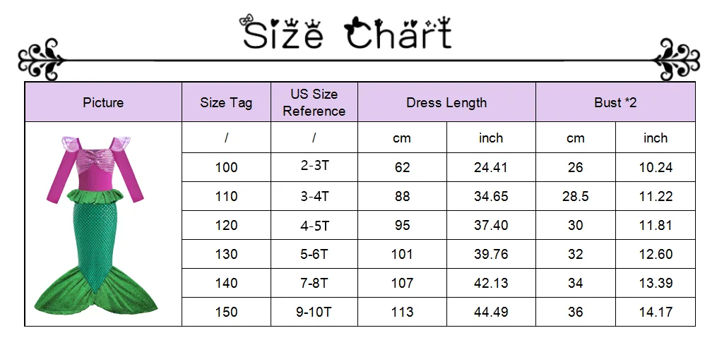 Mermaid Costume for Girl Long Sleeve Girls Dress Carnival Evening Party Dresses Kids Halloween Birthday Prom Dress Up Clothes