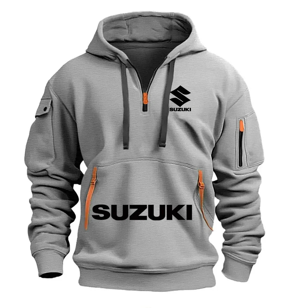 new men's hoodie, casual outdoor sports hoodie and a warm motorcycle sweatshirt for autumn and winter