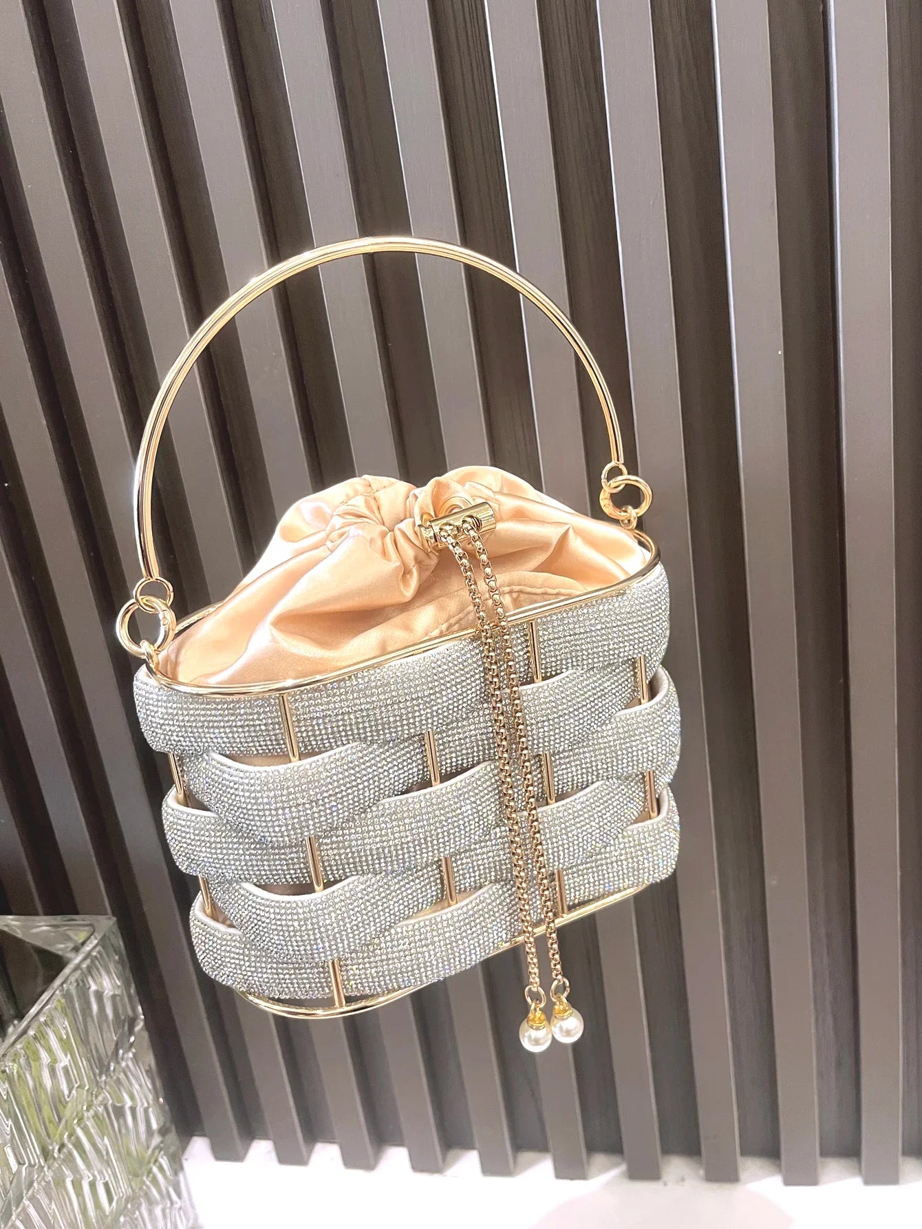 Rhinestones Evening clutch Bag Purses and handbag luxury Designer shoulder bag Shiny Crystal Clutch purse bucket bag