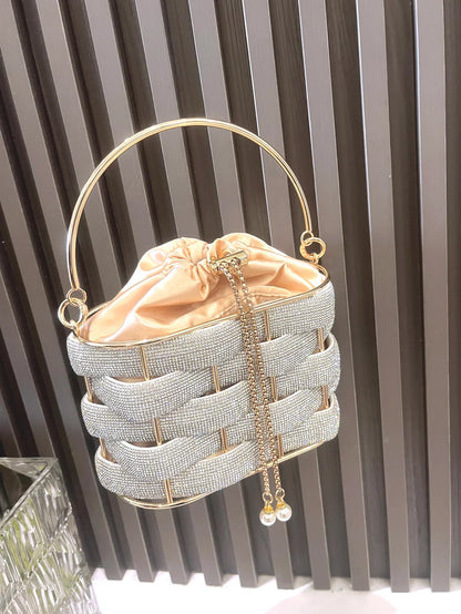 Rhinestones Evening clutch Bag Purses and handbag luxury Designer shoulder bag Shiny Crystal Clutch purse bucket bag