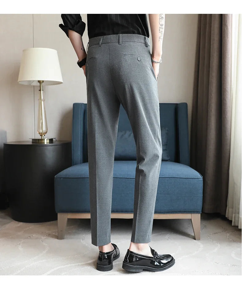 Plus size 44 42 40 Men Business Social Suit Pant 2024 Spring Formal Slim Wedding Trouser Mens Brand Fashion Casual Dress Pants