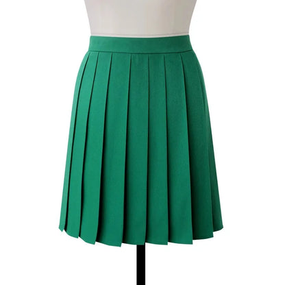 Women High Waist Pleated Midi Skirt Y2k Summer Knee-length Preppy Style Harajuku  Hot Street School Cosplay Casual Female Faldas