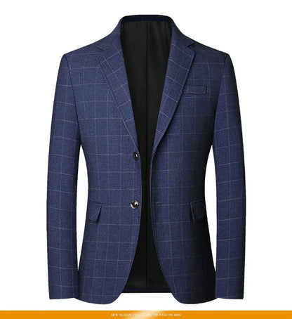 Brand 2026 Spring Mens Wedding Suits Blazer Check Autumn Single Breasted Suits Blazers Men Fashion Blazer for Mens