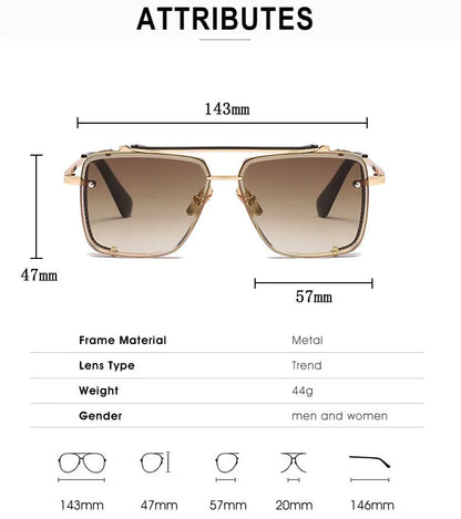 Metal Punk Sunglasses For Men Vintage Square Fashion Glasses 2024 Vacation Sunglasses Women Trendy Gafas De Sol Hombre Zonnebril