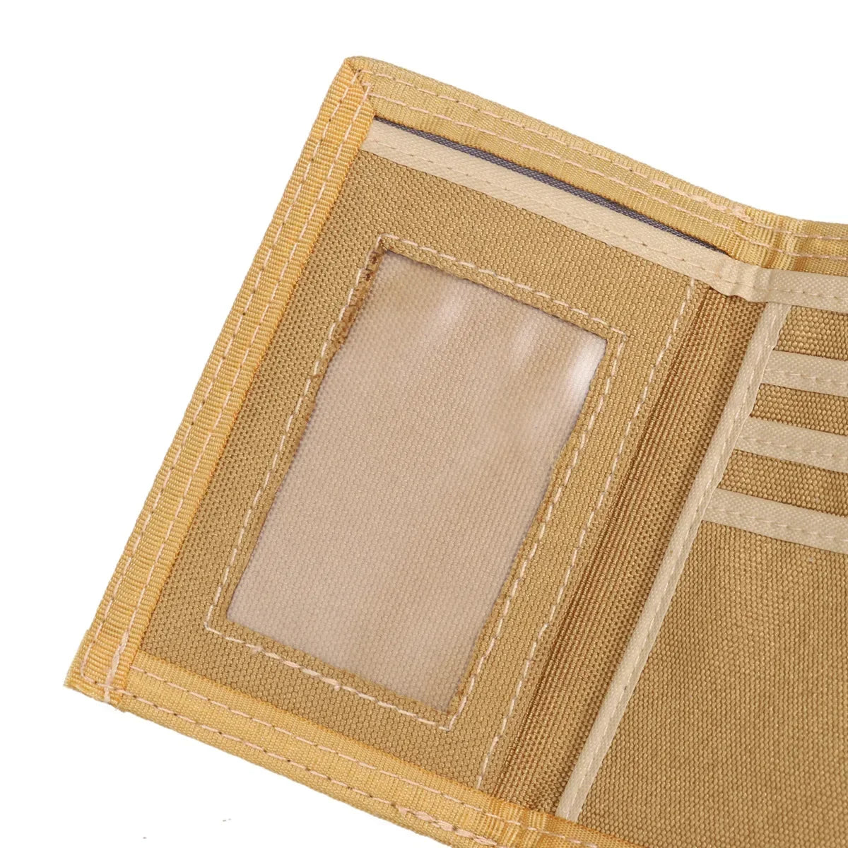 Men'S 5 Colors Korean Tri-Fold Coin Purse Canvas Wallet Solid Color Fashion Slim Multifunctional Classic Portable Card Holder