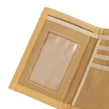 Men'S 5 Colors Korean Tri-Fold Coin Purse Canvas Wallet Solid Color Fashion Slim Multifunctional Classic Portable Card Holder