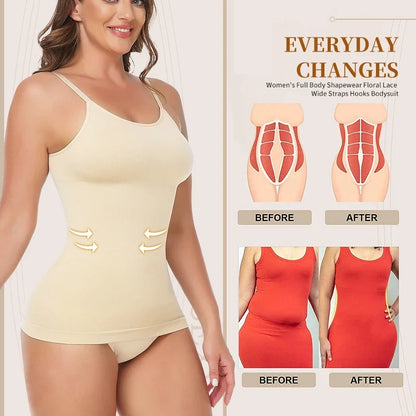 Seam-free Camisole Vest Shapewear Bodysuit for Women Tummy Control Butt Lifting Body Shaper Smooth Invisible Slimming Underwear